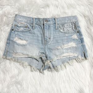 Abercrombie & Fitch Women’s Rhinestone Denim Shorts Size 0